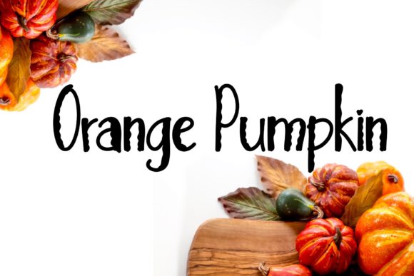 Orange Pumpkin Font for Halloween and Seasonal Design